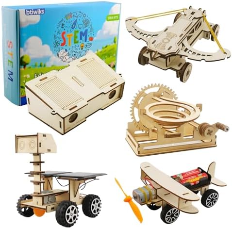 5-in-1 STEM Building Kit for Kids Ages 8-12 – Build Moon Rover, Airplane, Marble Run, Telescope & Crossbow – Educational Science Toy for Boys & Girls – Creative Gift for Birthday and Christmas by Unknown