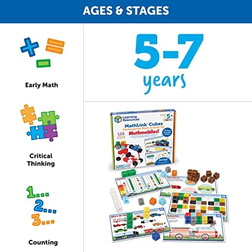 Learning Resources MathLink Cubes Kindergarten Math Activity Set: Mathmobiles 115 Pieces, Ages 5 and Up Kindergarten STEM Activities, Math Activity Set and Games for Kids - Image 6