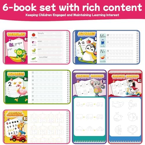 Magic Grooved Writing Practice Books, Reusable Handwriting Practice for Preschool Kids Ages 3-8, Large Tracing Workbooks for Kids 3-6 - Image 7