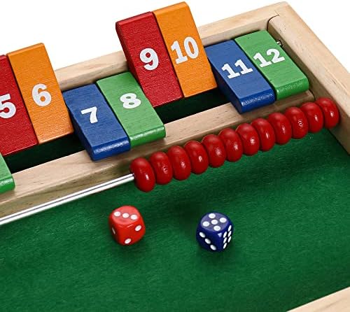STERLING Games Kids Shut The Box Game for 2 Players | Wooden Math Toy Dice Game for Kids and Small Children | STEM Educational Toy for Learning Mathematics and Addition - Image 7