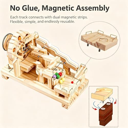 3D Wooden Marble Run Puzzle - Electric Kit for Adults, STEM Gift - Image 3
