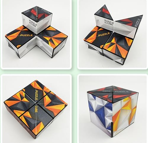 Magic Cube 2 in 1 Set Puzzle Brain Teasers Toy Geometric Brain Teaser Puzzles Geometry 3D Logic IQ Games Puzzle Cubes for Kids and Adults (Diamond) - Image 3