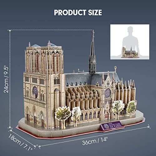 CubicFun 3D Puzzles for Adults Notre Dame de Paris Model Kits 128 Pieces, Puzzle for Kids Ages 8-14 Arts and Crafts Birthday Gifts for Kid Ages 8-12 - Image 6