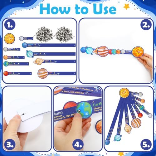 Glenmal 36 Set Solar System Model Kit Kids DIY Space Art Crafts, Colorful - Image 3
