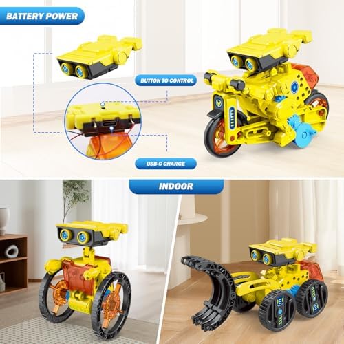 AESGOGO 12-in-1 Electric Robot Kit, STEM Projects Toys for Kids Age 8-12 Birthday Gifts, DIY Building Science Experiment Kit Battery Powered Education for Boys Girls Aged 8 9 10 11 12 13 14 Year Old - Image 4