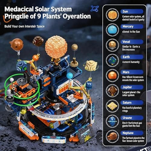 Solar System Globe Building Set, 1140 Pcs STEM Planet Assembly Model for Teens - Image 2