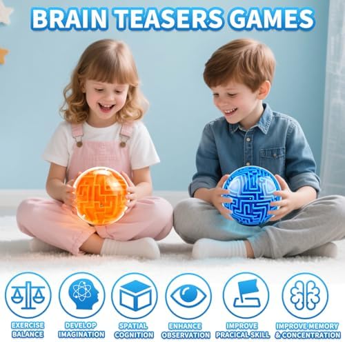 4 Pack 3D Puzzle Maze Ball, Magic Brain Teaser Puzzles Game for Kids 8+ - Image 3