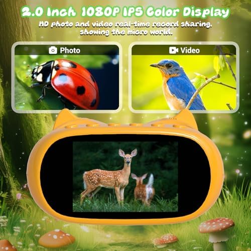 Handheld Microscope for Kids, 2 in 1 1000X Pocket Digital Microscope & 10X Telescope for Kids - Science Kits STEM Toys - Gifts for Boys Girls Ages 3 4 5 6 7 8 9 10 11 12 (Orange) - Image 3