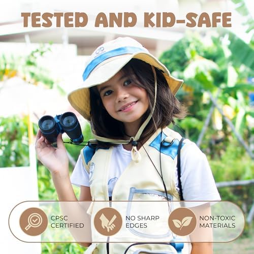 Kids Explorer Kit with Safari Vest & Hat for 7-12 Year Old Boys & Girls - Image 4
