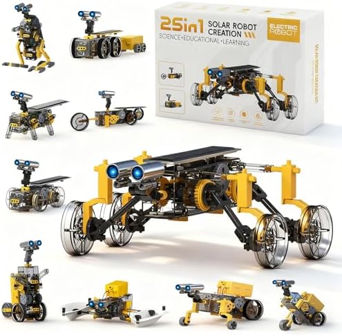 25-in-1 Solar Science Robot Kit, STEM Building Toy for Kids Ages 8+ by Hechify