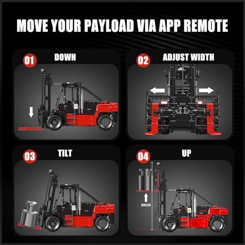 Mould King Technique Forklift Truck Toy 1:6 Scale, 17045 Building Blocks Kit, MOC Remote Control Heavy-Duty Shelf Lifted Truck Model Toy, Gifts Toys for Age 14+/Adults (4579 Pieces) - Image 4