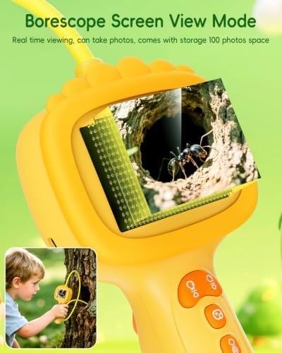 Borescope Snake Camera with Light for Kids, Outdoor Educational STEM Toys, Science Gifts for 5 Year Old Boy, Camping Nature Activities, Best Birthday Gift for Boys, Girls Ages 4,5,6,7,8,9,10(Orange) - Image 5