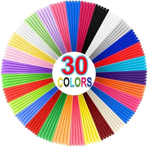 30 Colors 3D Pen Filament Refills 1.75mm PLA Threads Each Color 16.4 Feet Total 492 Feet with 2 Finger Caps Compatible with SCRIB3D and Compatible with MYNT3D 3D Pencil (3D Pen Not Included) by YhuiCxir