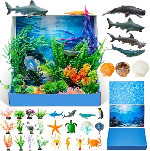 AmazingSpark 46 Pcs Ocean Diorama Box Kit Habitat Project Box Set by Unknown