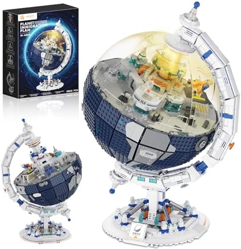 Collector's Edition Space Station Globe Set with LED Light, 2803 PCS Educational STEM Assembly Kit, 360° Rotation. Ideal Educational Gift for Kids Aged 8+, Teens, Adults, and Astronomy Enthusiasts by BUILDIFY