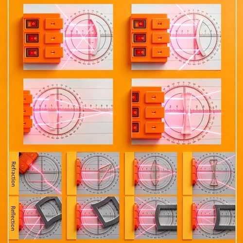 EXBEPE Physics Optics Experiment Set Prisms Convex Lens Triple Laser Refraction School Light Refraction Reflection Learning Educational Science Kits - Image 2