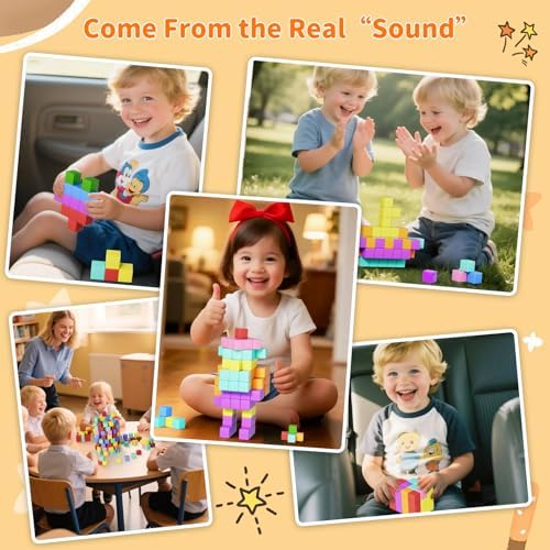 Magnetic Blocks Large, 56PCS 1.42in Magnetic Building Blocks for Kids Ages 4-8, STEM Sensory Travel Autism Montessori Toys for Toddlers, Learning Construction Magnetic Cubes for Birthday Gift - Image 6