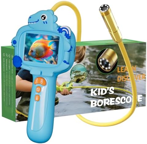 Kids Borescope Camera with Light, STEM Educational Toy, Blue by pozifu