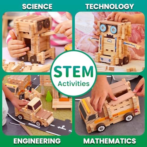 Jovi-mindly Notchies 117PCS Wooden Building Blocks Car Set Car Building Toy - Image 3
