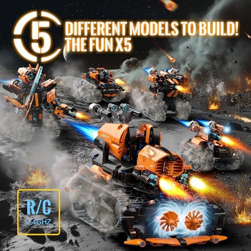 STEM Building Toys for Kids 6-14, 5in1 STEM Robot Building Kit for Kid, Remote & APP Controlled Tank Bulldozer Robot Building Blocks Set Birthday Xmas Gifts Ideas for Boys Girls (689PCS) - Image 2
