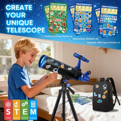 Hawkko Portable Telescope for Kids & Beginners 80mm Aperture 500mm - Image 2