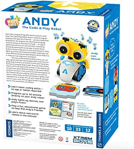 Thames & Kosmos Andy: The Code & Play Robot | Screen-Free Coding & Robotics Kit for Ages 4+ | Pre-Built Robot w/Intuitive Buttons for Preschoolers to Start Programming! | No Smart Device Required - Image 2