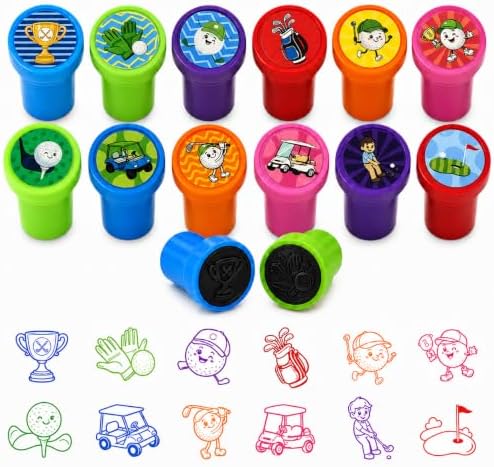 Cinrobiye 24 Pcs Golf Stampers Party Favor Set, Cute Sports Golf Stamps for Kids Birthday Party, Classroom Rewards, Carnival Prizes, Goody Bag Fillers, Sports Themed Party Supplies by Cinrobiye