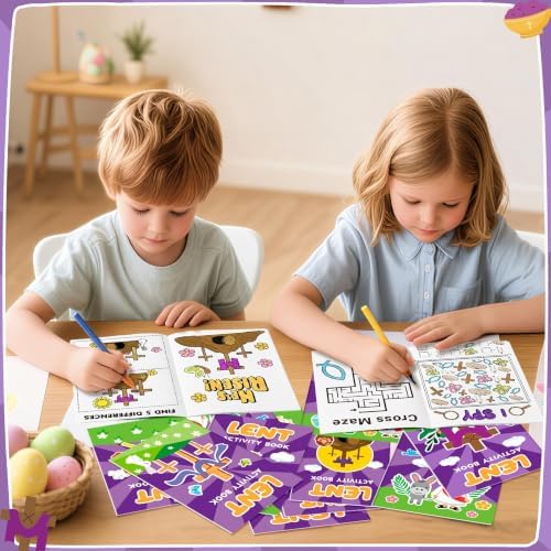 Bulk Easter Lent Activity Books, 24Pcs Mini Games Coloring Booklet for Kids - Image 6