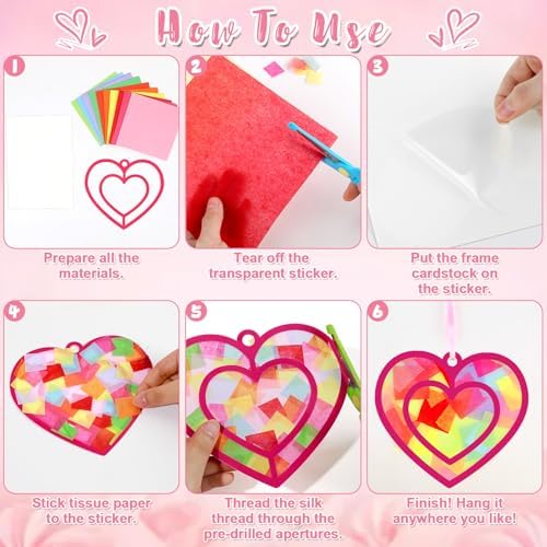 Qyeahkj 36Set Valentine's Day Suncatchers Crafts Kit for Kids - Image 4