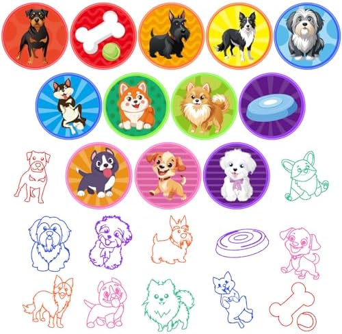 Cinrobiye 24 Pcs Dog Stampers Party Favor Set, Cute Puppy Stamps for Kids Birthday Party, Classroom Rewards, Carnival Prizes, Goody Bag Fillers, Dog Lover Party Supplies - Image 3
