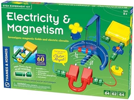 Thames & Kosmos Electricity & Magnetism Science Kit | 62 Safe Experiments Investigating Magnetic Fields & Forces for Ages 8+ | Assemble Electric Circuits with Easy Snap-Together Blocks by Unknown