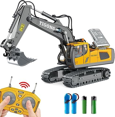 Dwi Dowellin Remote Control Excavator Toys for Boys,Construction Rc Excavators for Kids Age 4-7 8 9 10 Year Old,Ideal Toys,Batteries Included by DwiDowellin