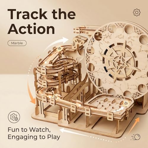3D Wooden Puzzles for Adults Wood Marble Run to Build Wood disc Creative Mechanical Puzzles Assembly Model Building Kits Perfect Christmas and Birthday Gifts - Image 3