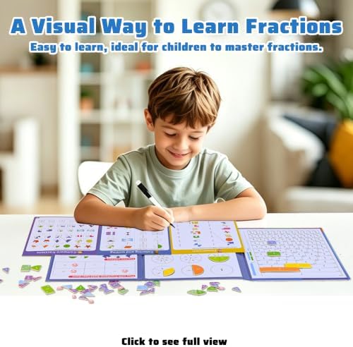 Magnetic Fraction Playbook 164 Pcs Tiles Circles Manipulatives Toy for Kids - Image 5