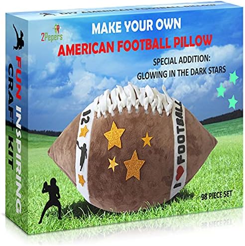 Make Your Own American Football Plush Pillow Kit Kids Gift Art & Craft Set by 2Pepers