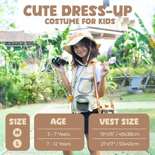 Kids Explorer Kit with Safari Vest & Hat for 7-12 Year Old Boys & Girls - Image 5