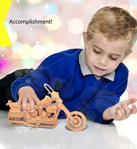 Puzzled 3D Puzzle Motorcycle Wood Craft Construction Model Kit, Fun & Educational DIY Wooden Toy Assemble Model Unfinished Crafting Hobby Puzzle to Build & Paint for Decoration 110 Pieces Pack - Image 6