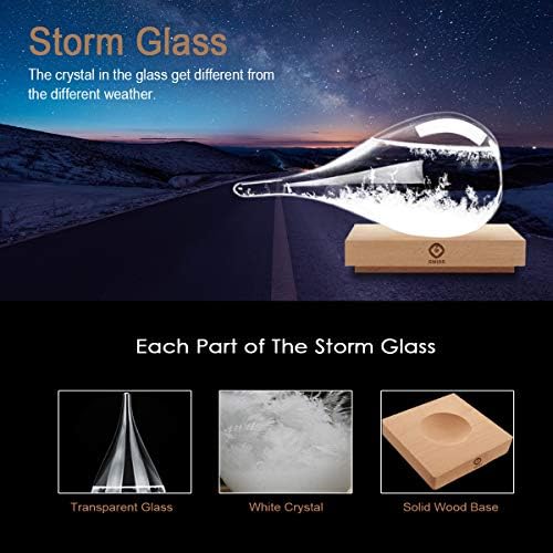 Storm Glass Weather Predictor,Christmas Snow Globe Storm Glass Barometer Weather Predictor, Home and Office Decorative Glass Bottles, Christmas Unique Gifts for Women/Men (L) - Image 2