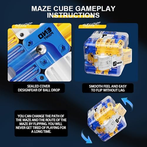 3D Rolling Ball Maze Cube, Brain Teaser Puzzles Toys Educational Focus Toys - Image 3