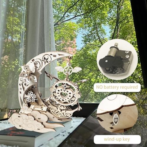 Wooden 3D Puzzle for Adults Mechanical Music Box Model Kits Wood DIY Crafts Kit Jigsaw Puzzle for Age 14+ Years Old - Image 5