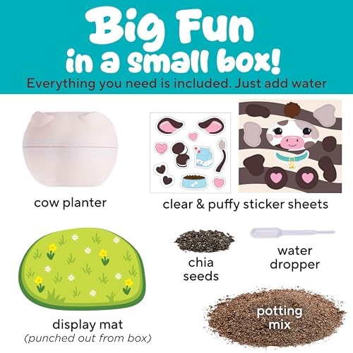 Creativity for Kids Plant-a-Pet Barnyard Pig Kit | Decorate, Plant & Grow Your Own Pet | Chia Seed Gardening Craft | Spring Crafts & Screen-Free Kids Activity (Ages 6+) - Image 4