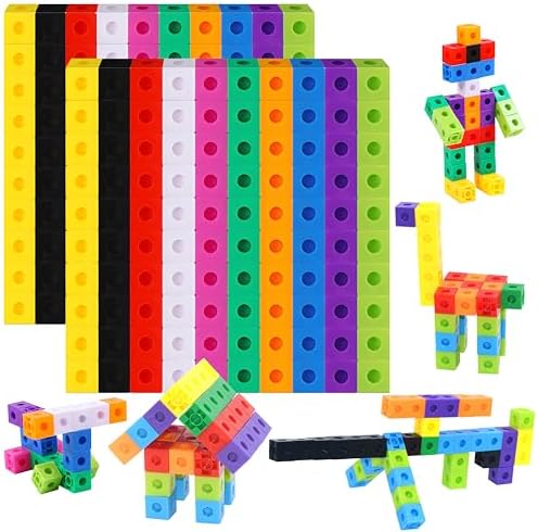 SpriteGru 200PCS Math Linking Cubes, Connecting and Counting Snap Blocks for Early Learning, Educational Toy for Preschool, Kindergarten, Homeschool by SpriteGru