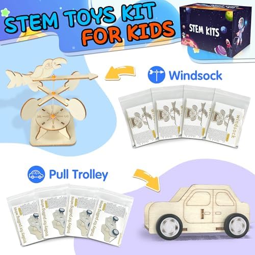 kortes 24Pack STEM Kits for Kids Classroom, Science Building Project Craft for Ages 8 9 10 11 12, 3D Wooden Model Kit, STEM Toys for Boys Girls Birthday Gifts Party Favors School Exchange Gifts - Image 5