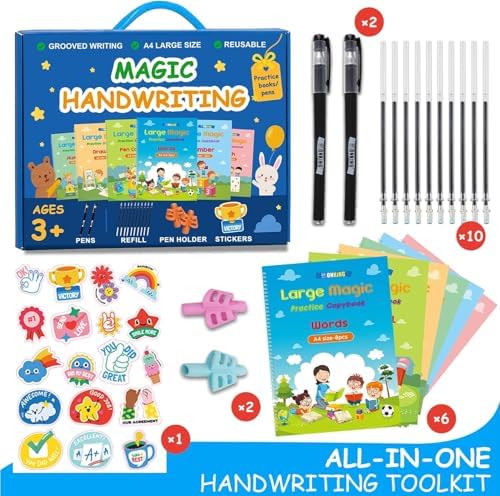 Monking Magic Grooved Writing Practice Books, Reusable Handwriting Workbook - Image 4