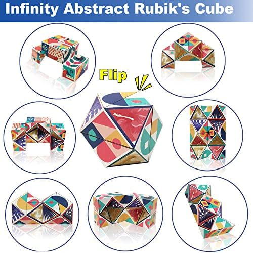 3D Flips Magic Cube Set, 3 Pack Infinity Cube Fidget Toys, Transforms Puzzle Cubes for Stress Anxiety Relief and Kill Time, Nice Gifts for Kids and Adults - Image 3