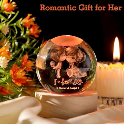 I Love You 3D Crystal Ball Gifts for Women Lovers Couple - Image 2