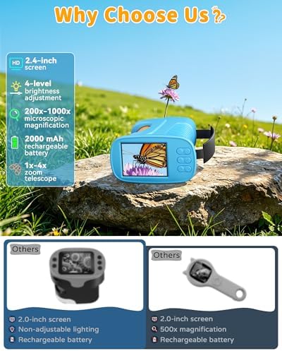 1000X Handheld Microscope for Kids, 4K Digital Kids Microscope Science Kits - Image 2