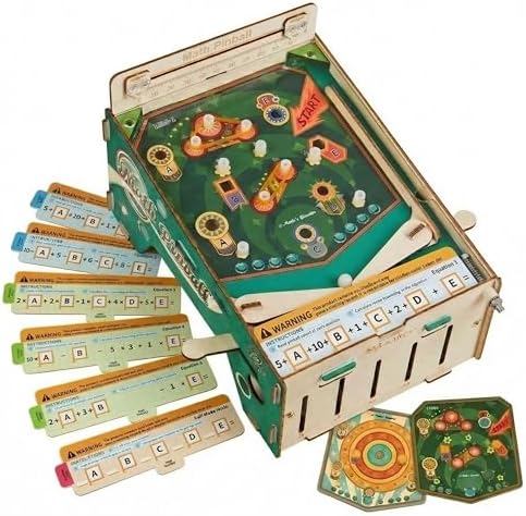 Wooden Pinball Machine & Educational Math Games for Kids Ages 8-12 by Unknown