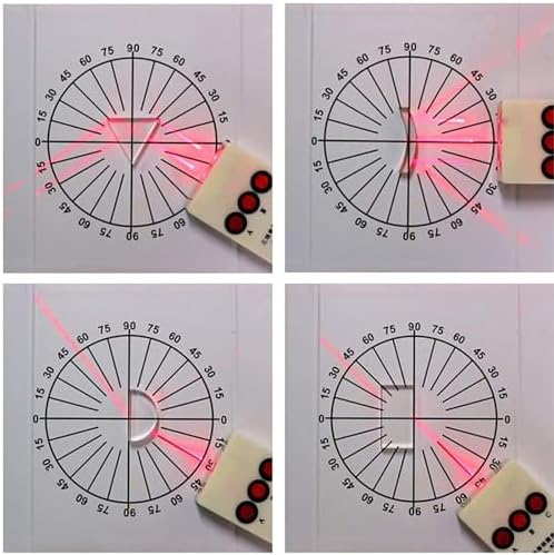 Glass Optical Lens & Mirror Combination Set, Convex, Concave & Triangular Prism Kit with Beam Generator, Complete Physical Optics Experiment Equipment for Light Path - Image 3
