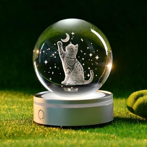Cat Gifts for Women 3D Cat Crystal Ball - Image 4